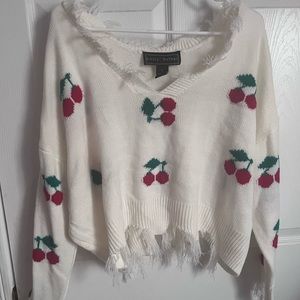 cherry cropped sweater 🍒